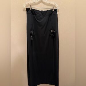 maxi skirt with buckles and straps